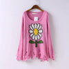 Round Collar Flower Weaving Pattern Sweater