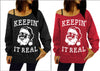 Casual Slash Collar Christmas Pattern Thick Sweatshirts