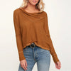 Solid Color V- neck Long Sleeve Sweaters