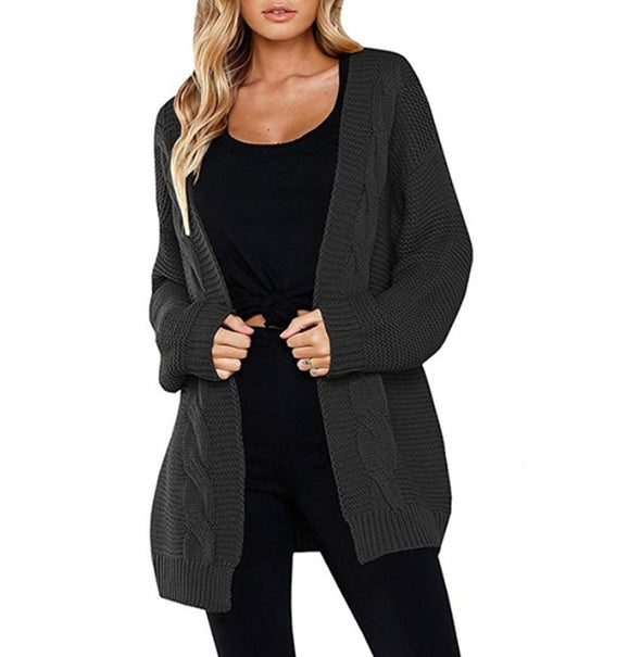 Solid Color Long Sleeve Knit Cardigan