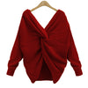 Fashion Back Cross Backless V-Neck Sweaters