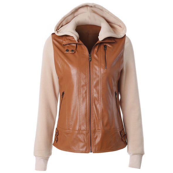 Fashion Detachable Flip Leader Stitching Zipper Jacket