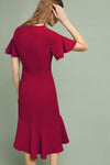 New O-neck Ruffled Irregular Dress