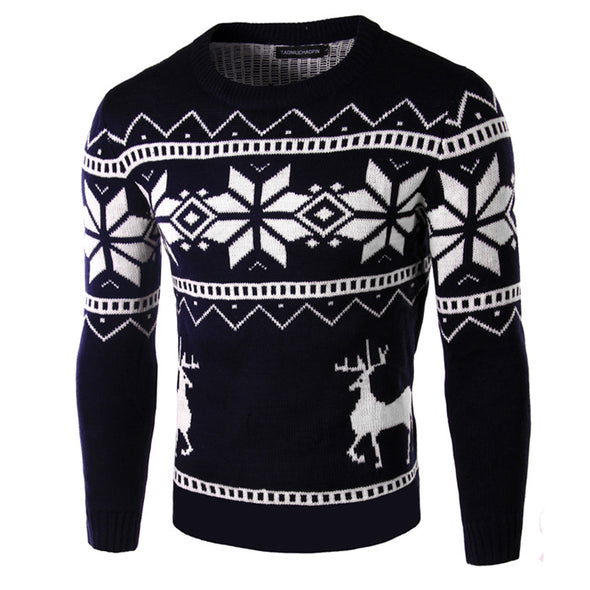 New Men's O-neck Slim Fashion Deer Sweater