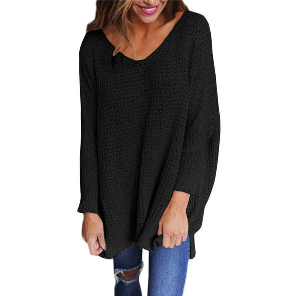 V-neck Long-Sleeved Sweater