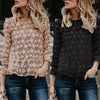 Crew Neck  Plain Casual  Blouses