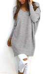 V Neck  Loose Fitting  Plain Sweaters