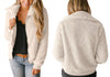 Simple Solid Stand-Neck Zipper Cardigan Coat