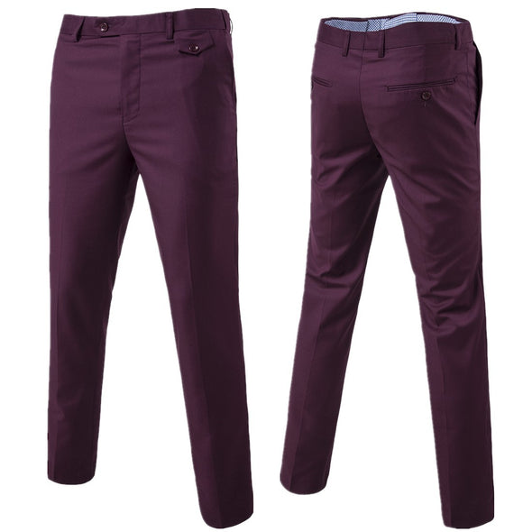 New Fashion Men's Solid Color Trend Wild Business Trouser