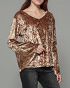 Velvet Flared Long Sleeve Halter T-Shirt