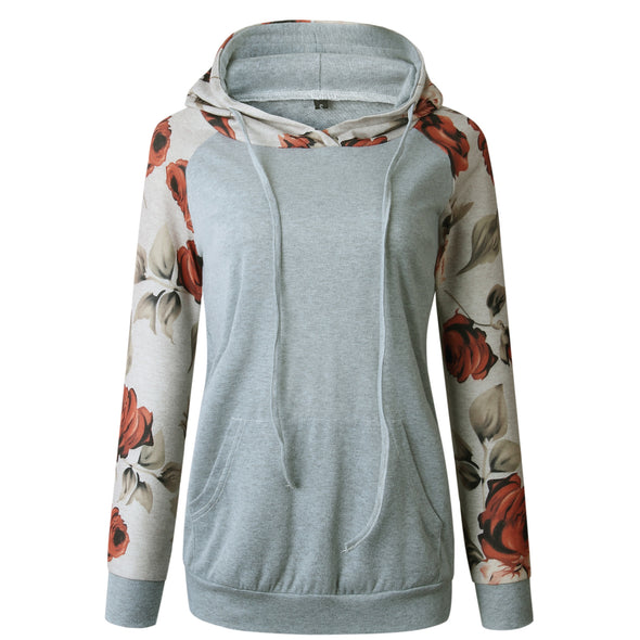 Printed Tie Long Sleeve Hoodies