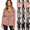 Knitted Lace Up Coat Jacket Top Women's Clothing