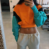 Fashion Candy Color Navel Sweatshirt