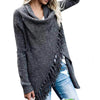 Irregular Fringed Striped Knit Cardigan