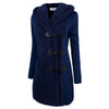 Stunning Hooded Diagonal Horn Button Overcoat