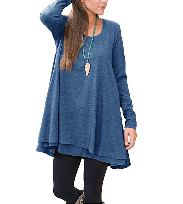 Fashion Long Sleeve Round Neck T-Shirt