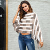 Hit Color Stripe Tassel Irregular Cloak Sweaters