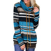 New High Collar Striped Long Sleeve Women's Sweater