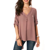 Women's Solid Color V-Neck Shirt