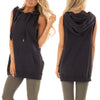 Sleeveless Hooded Long Sweatshirt