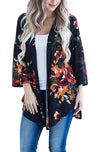 Printed Long Sleeve Slit Cardigan Coat