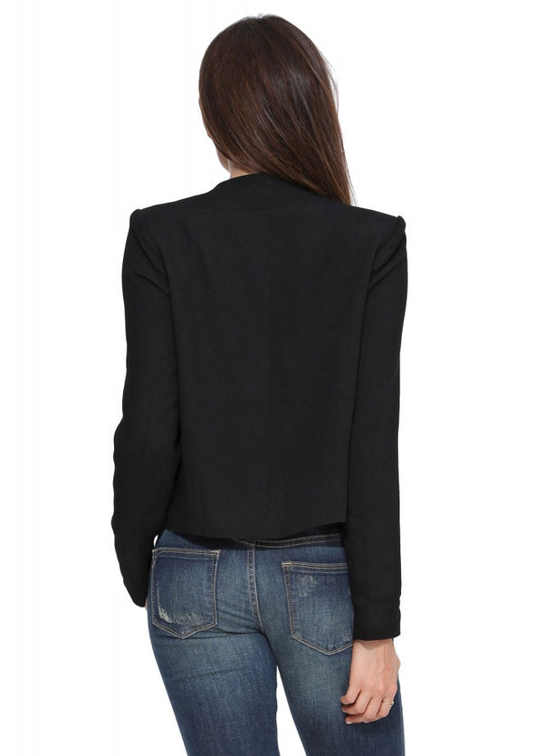 Fashion Slim Solid Color Long Sleeve Blazer