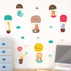 Cartoon Animal Hot Air Balloon Wall Sticker