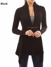 Solid Color Long Sleeve Irregular Knit Cardigan