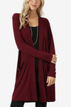 Plain  Long Sleeve Cardigans