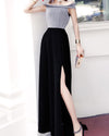 Off-Shouldered Split Slim Long Evening Dress