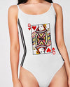 Women's Playing Card Printed Sexy Bodysuits