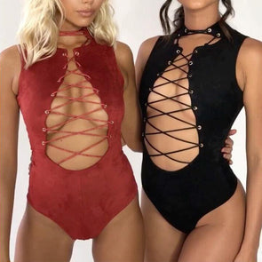 New Deerskin Straps Bodysuit