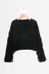 Casual Solid O-Neck tassel Knitting Sweater