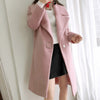 Long-Sleeved Solid Color Lapel Woolen Coat