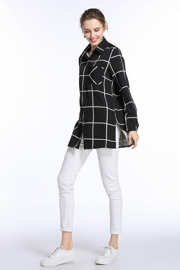 New fashion Plaid Long Sleeve Shirt