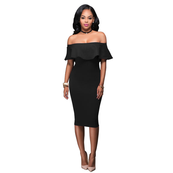 Fashion Off shoulder Slim Bodycon Dress