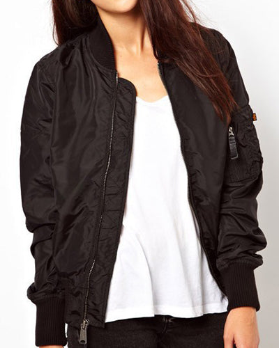 Solid Color Short Zip Jacket