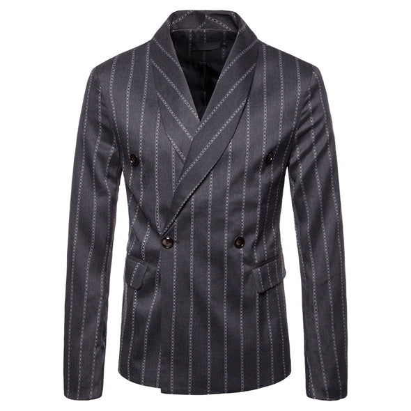 New Simple Striped Men's Suit