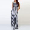 Stripe Sleeveless Wide Leg Jumpsuit