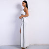 Women's sexy sling two-piece high waist white split pants