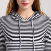 Breastfeeding Nursing Dress hooded striped Maternity Dress