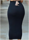 casual Solid Color high waist maxi bodycon skirts