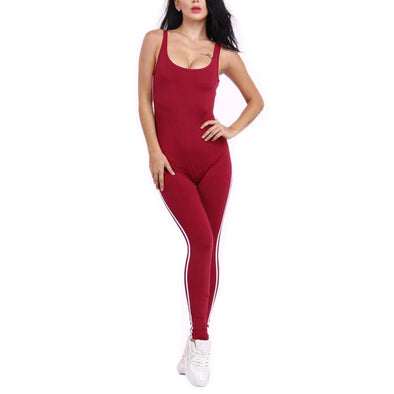 Sexy Pure Color Round Collar Sleeveless Jumpsuit