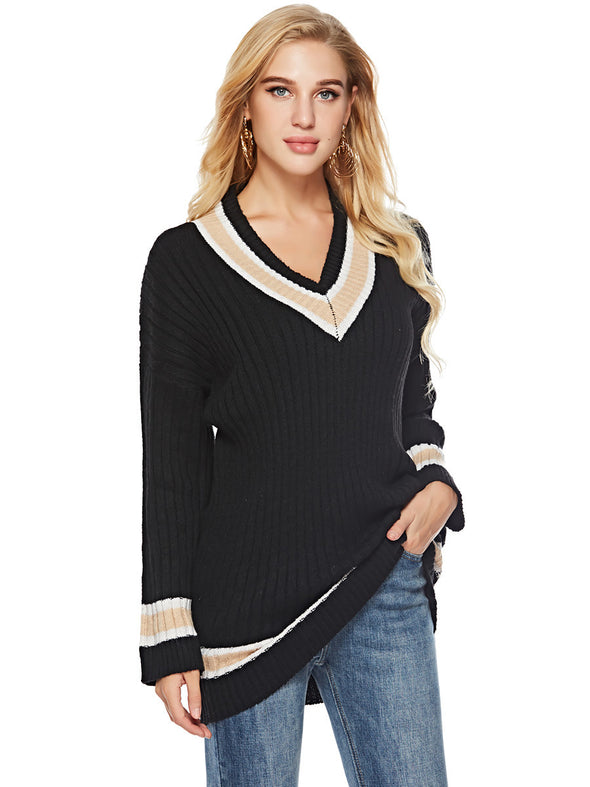 New V-neck Long Sleeves Bottoming Sweater