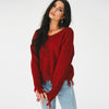 Tassel Thick Line V- neck Sweaters