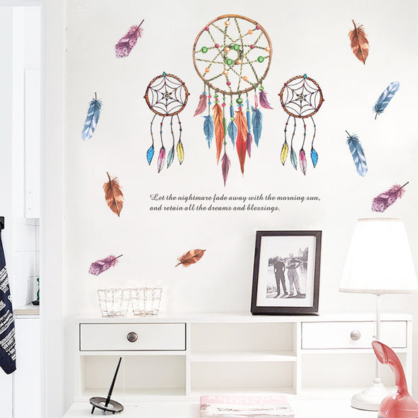 Creative Personality Color Feather Wall Sticker