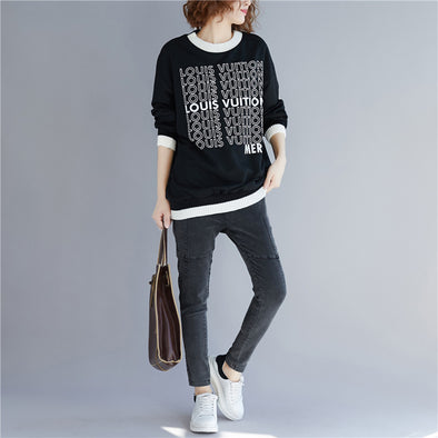 O-Neck Loose Casual Print Sweatshirt