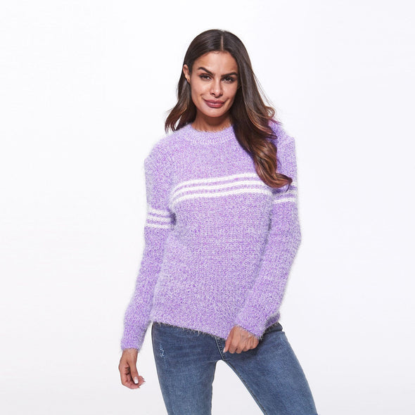 Thicken Stripe Round Neck Knitting Sweaters