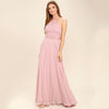 Chiffon Sleeveless Halterneck Round neck Maxi Dresses