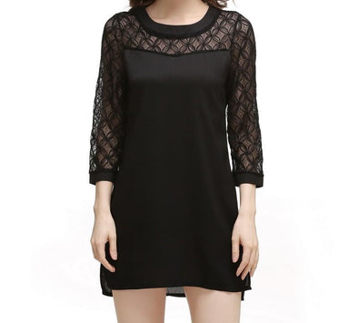 3/4 sleeve Mini Lace Plus size casual Dresses